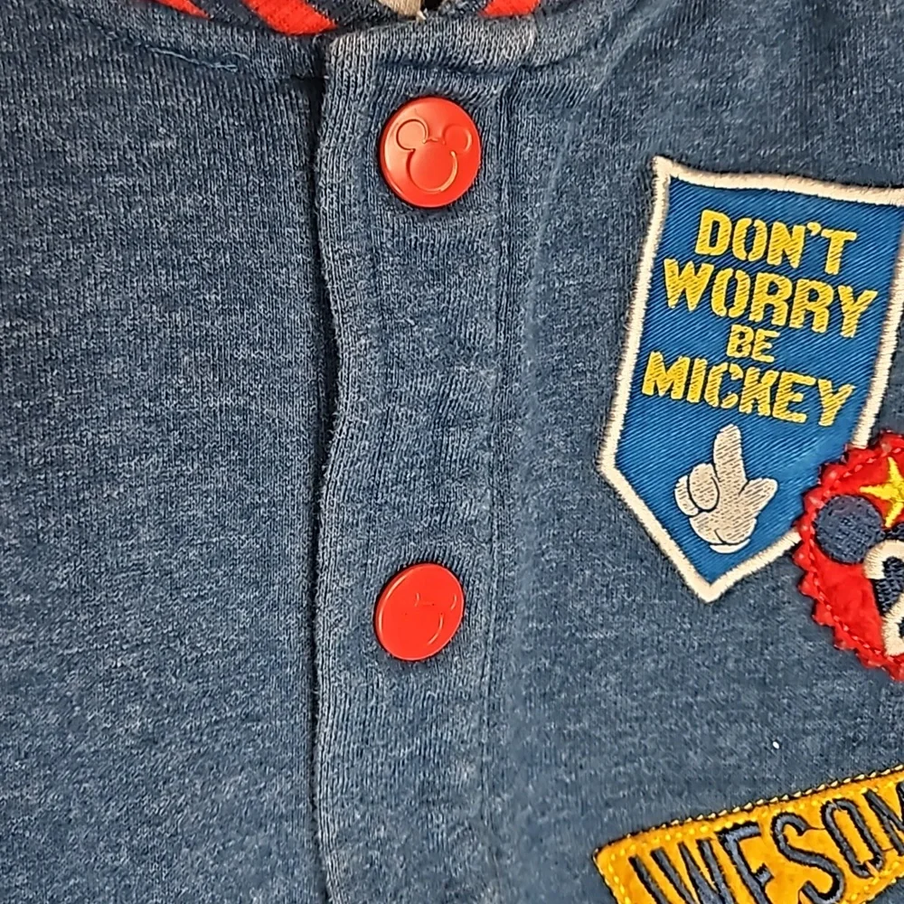 Disney hooded snap front Mickey jacket, size 4